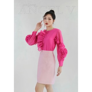 Set váy áo tay hoa tiểu thư - Angel V