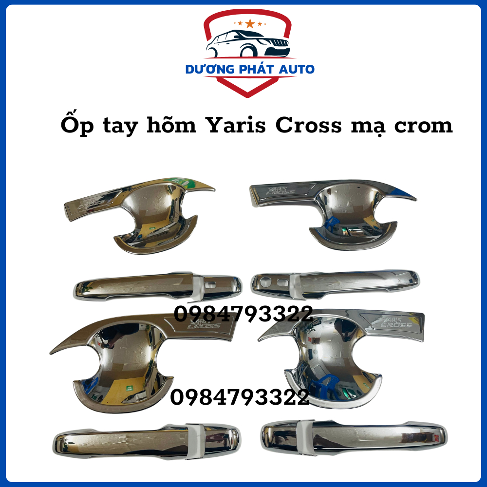 Ốp tay nắm, hõm cửa xe Toyota Yaris Cross 2023- 2024 chất liệu nhựa MẠ CROM cao cấp