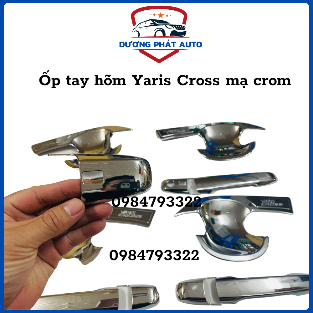 Ốp tay nắm, hõm cửa xe Toyota Yaris Cross 2023- 2024 chất liệu nhựa MẠ CROM cao cấp