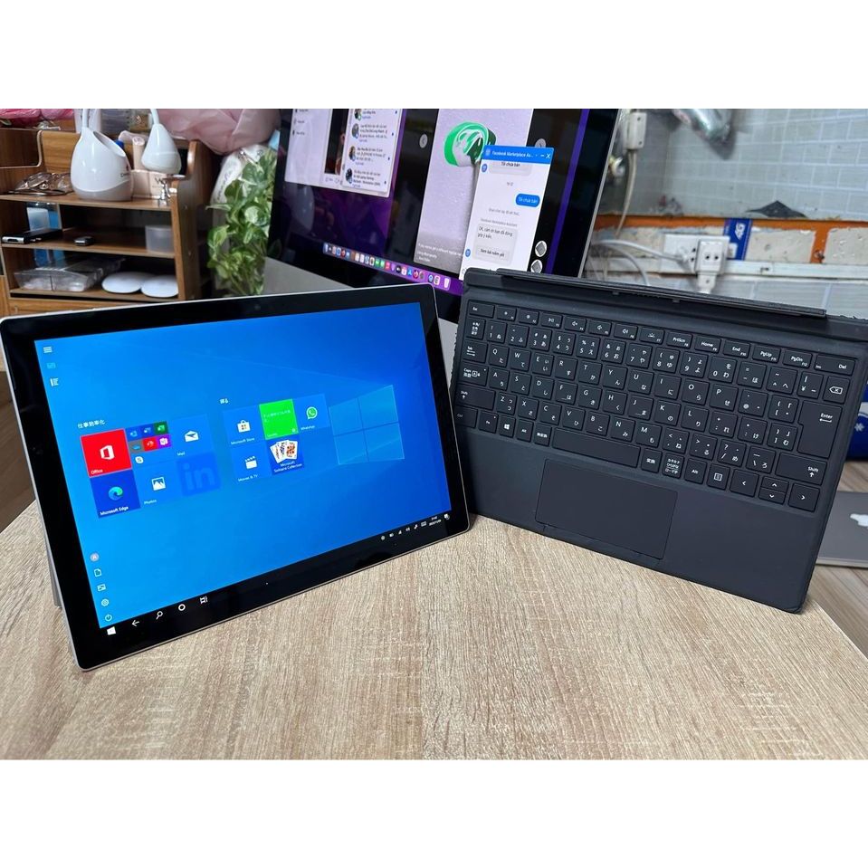Máy tính bảng: Surface pro 5 core i5 7300U ram 8G ssd 256G bh 12 tháng