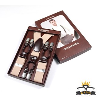 Dây Đai Chữ Y Nam Cao Cấp KING Dây Đeo Yếm Quần Co Giãn Chắc Chắn Bản 3,5cm 6 Kẹp Phong Cách Nam Tính Thanh Lịch  M04