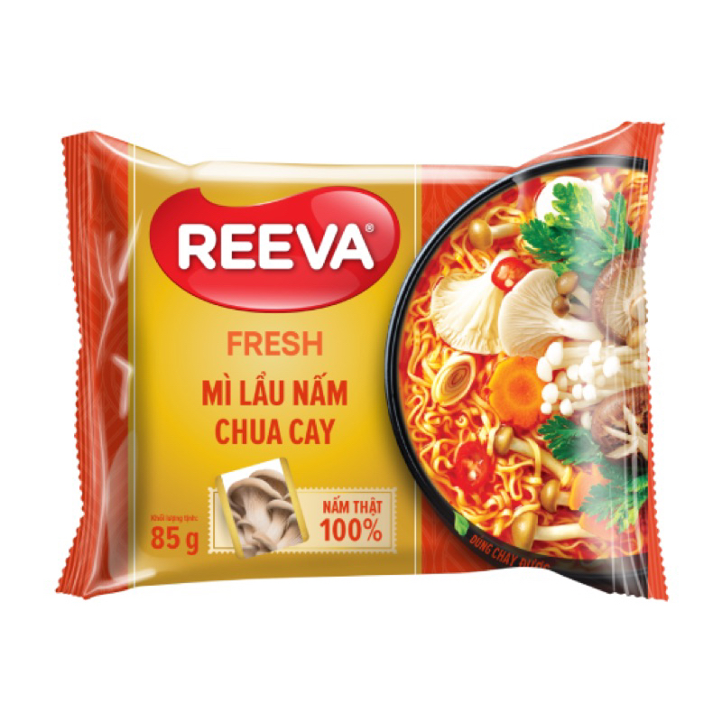 Combo 5 mì chay lẩu nấm chua cay REEVA gói 85g
