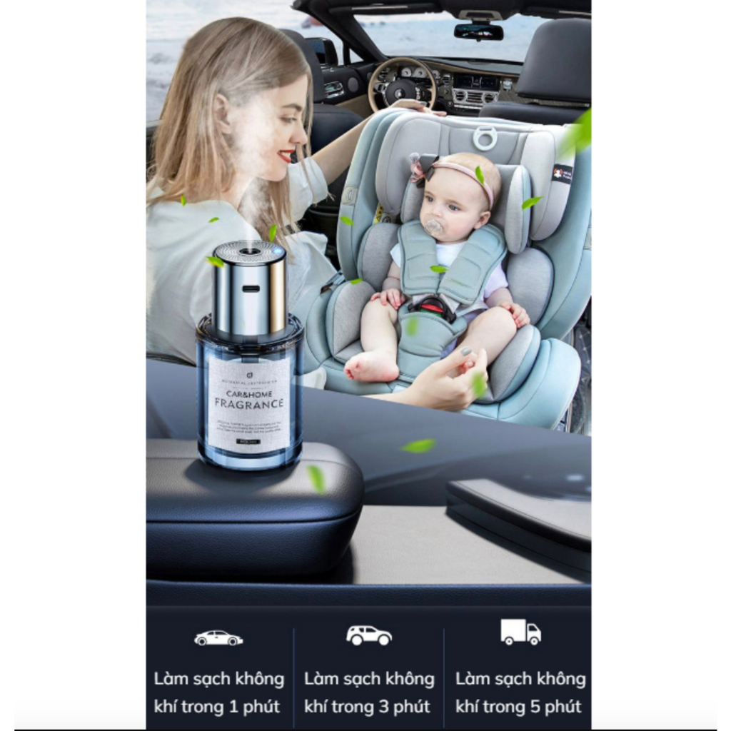 Máy Khuếch Tán Tinh Dầu Khử Mùi Hôi Xe Hơi Chuyên Dụng Cho ô tô và Gia Đình xông tinh dầu 160ML