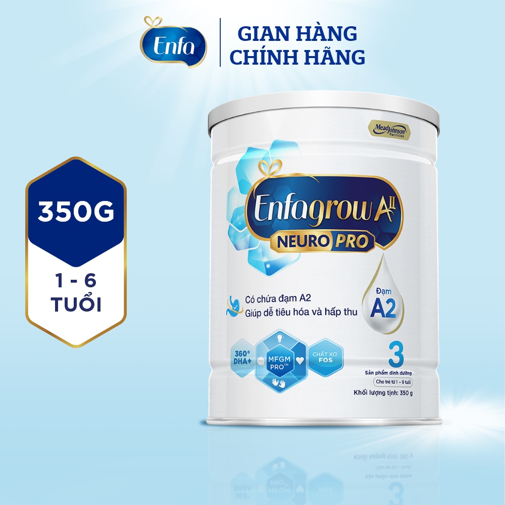 Sữa bột Enfagrow A2 Neuropro 3 dành cho trẻ từ 1-6 tuổi – 350g