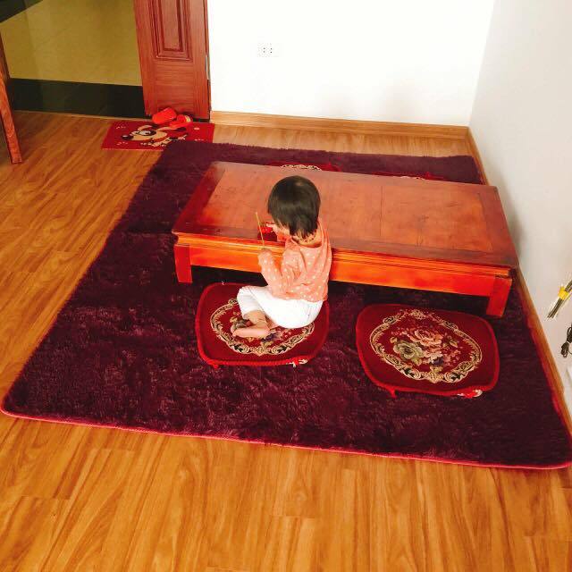 Thảm lông trải sàn lót sàn phòng khách chống trượt,thảm trải giường phòng ngủ, thảm lông loang chụp ảnh lông mềm