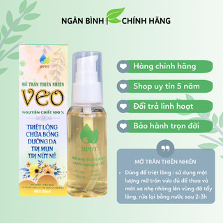 Mỡ trăn nguyên chất triệt lông nách tận gốc, dưỡng da chân, tay, bụng, bikini, nách láng mịn 50ml