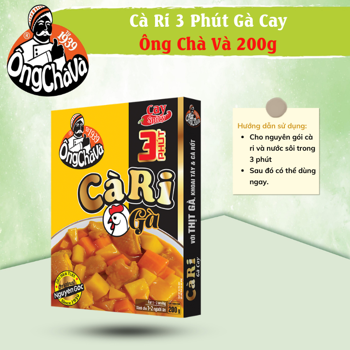 Cà Ri 3 Phút Gà Cay Ông Chà Và 200g Sản Phẩm Có Thịt Thật