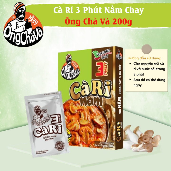 Cà Ri 3 Phút Nấm Chay Ông Chà Và 200g Sản Phẩm Có Nấm Thật