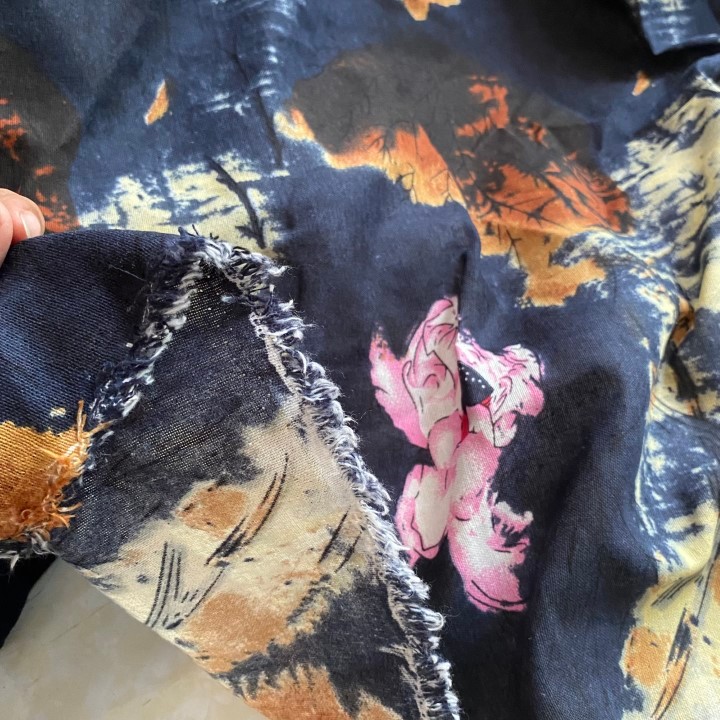 Vải Linen Cotton 100% Họa Tiết Khổ 1m45 - Không Co Giãn, Hơi Thô Nhẹ - May Áo Sơ Mi, Đầm, Váy, Đồ Thiết Kế