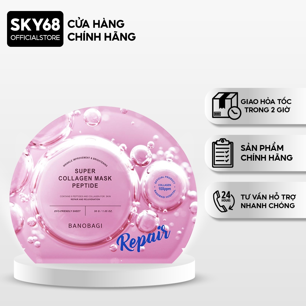 Mặt Nạ BANOBAGI Hỗ Trợ Phục Hồi Da Super Collagen Mask 30ml - SUPER Peptide