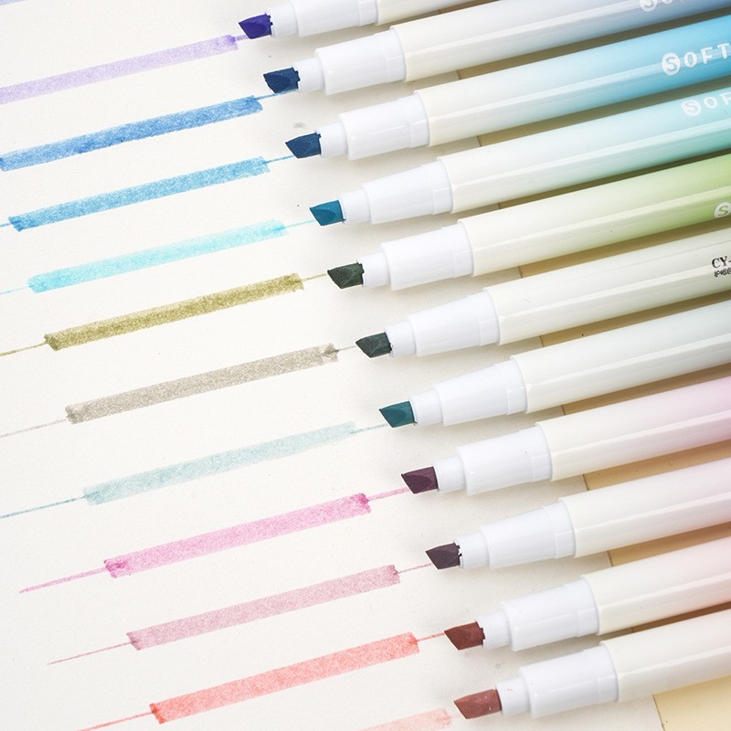 Bút Highlight Hikoma Set Bút 4 màu Bút đánh dấu highlight Ngòi Mềm Màu Gradient Color
