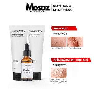 Bộ sản phẩm chăm da dầu mụn cho nam Men Stay Simplicity Acne Relief Skincare Trio giảm mụn an toàn