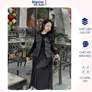  Đầm bầu xinh thiết kế  váy bầu dự tiệc set váy dập li kèm áo dạ 2 lớp dáng dài hàng cao cấp lên dáng siêu xinh miễn chê 