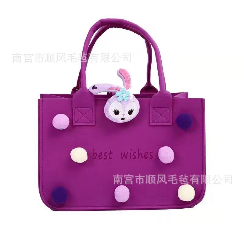 Túi xách vải nỉ đa năng họa tiết hình hoạt hình đáng yêu