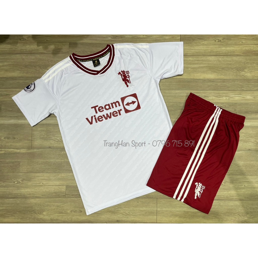Áo bóng đá trẻ em, người lớn Man trắng 2024