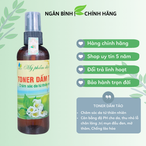 Toner dấm táo giảm nhờn, làm sáng da, sạch mụn, mờ thâm,... 100ml