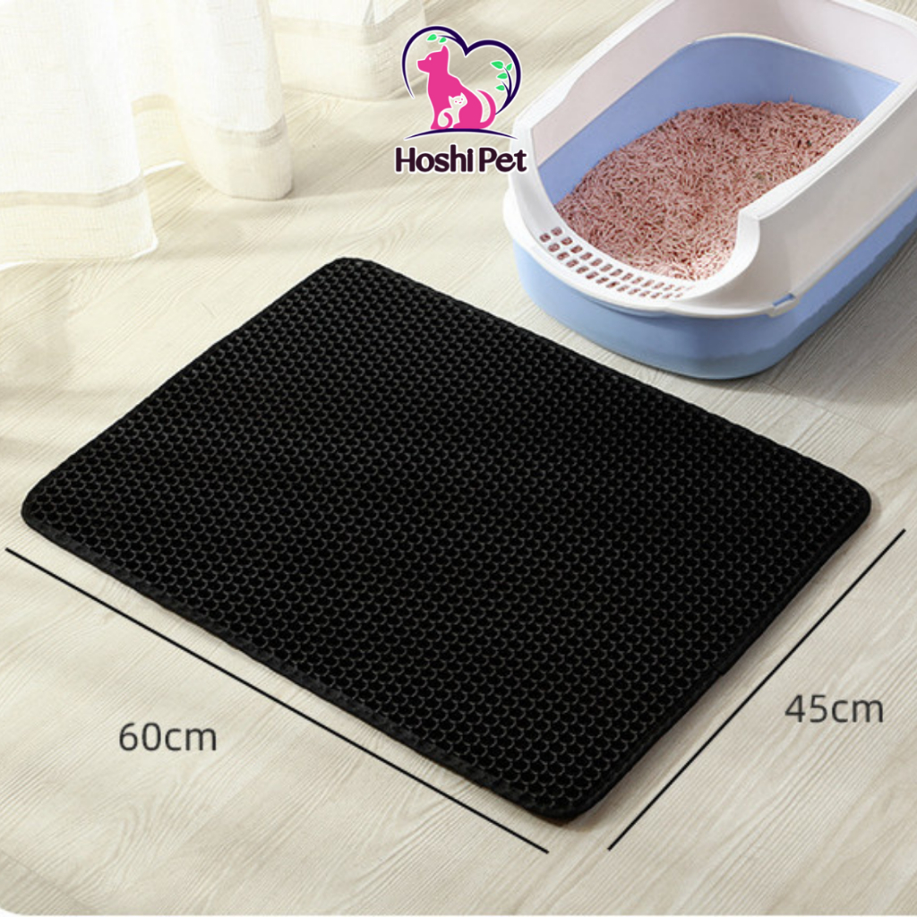 Thảm hứng cát mèo Hoshi Pet TCM01- Thảm chống văng cát cho nhà vệ sinh khay chậu cát mèo nhiều size