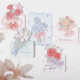 Thiệp quà tặng chúc mừng,thiệp cảm ơn ghi chú hình hoa nhiều màu sắc tặng ngày sinh nhật,valentine,8/3,20/10 THIEP005
