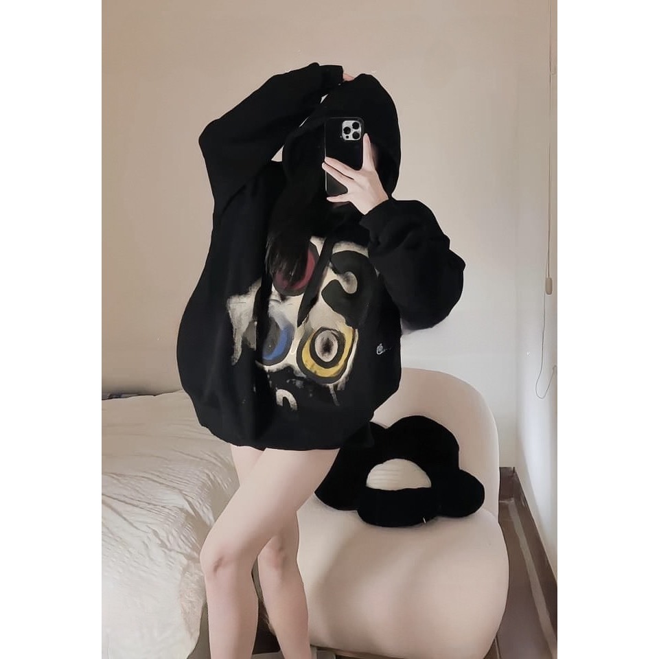 Áo Hoodie Nỉ Unisex COLOUR 🦋 Áo Nỉ Nam Nữ Mũ Rộng Dáng Thụng In Chữ 🦋
