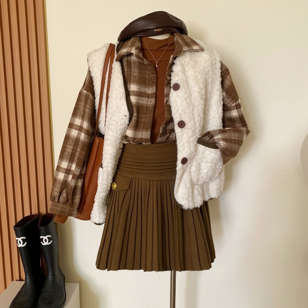 Chân Váy Xếp Ly Nắp Túi 2 Bên Cạp Cao Trẻ Trung Năng Động Phong Cách Hàn Quốc M25