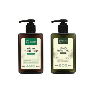  1 Chai dầu xả và Chai tắm gội CHAVA Natural Beauty Thảo Mộc Premium, Giảm Rụng Tóc 150ml, 300ml