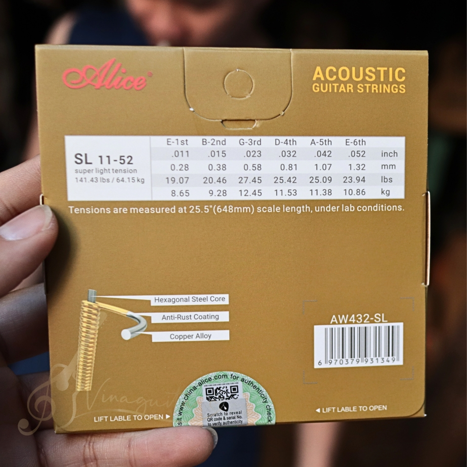 Dây đàn guitar acoustic Alice AW432 2023 Chính Hãng