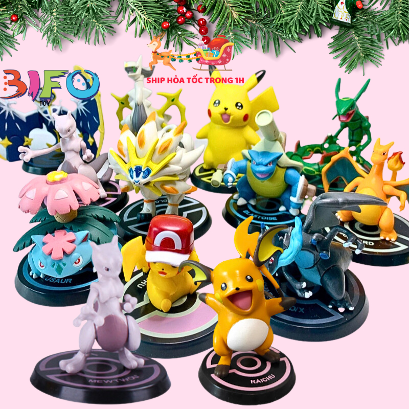 Mô Hình Nhân Vật Pokemon yêu tinh, 6 Nhân Vật Pikachu/Charizard Siêu Ngộ Nghĩnh, Cute - Figure Pokemon