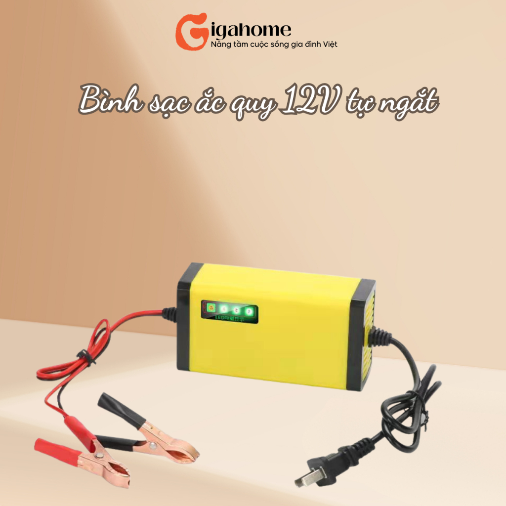 Bộ Sạc Ắc Quy Thông Minh GIGAHOMEVN Sạc Xe Máy, Xe Điện 12V Tự Ngắt 5836