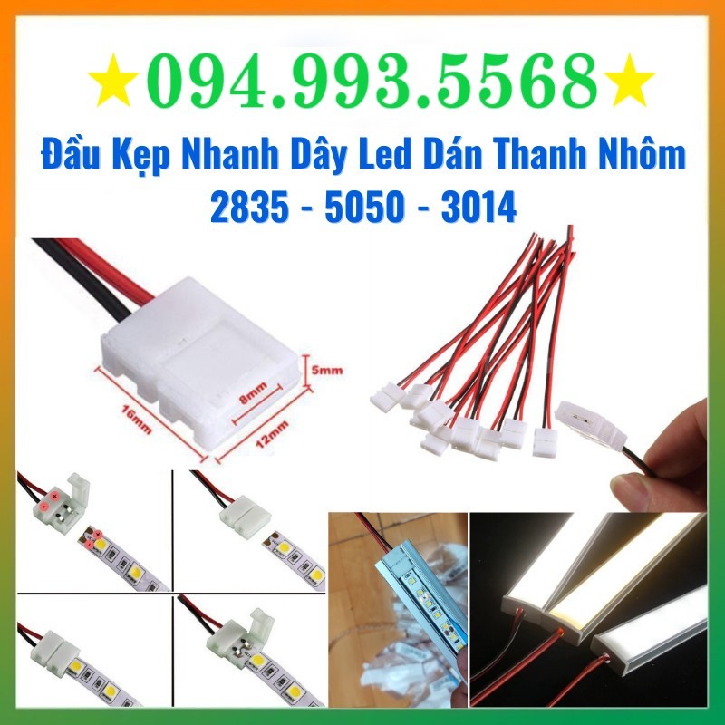 Đầu nối cút nối led dán kẹp led dây ghim nối led 12v 24v size 8mm 10mm