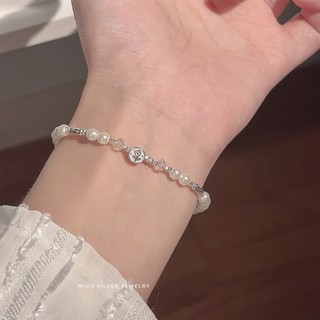  Vòng tay bạc Miuu Silver lắc tay nữ hoa Tuylip 