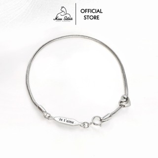 Vòng tay bạc nữ Miuu Silver, lắc tay nữ khắc chữ Je t'aime
