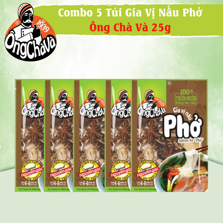 Combo 5 Túi Gia Vị Nấu Phở Ông Chà Và 25g (Spices For Pho)