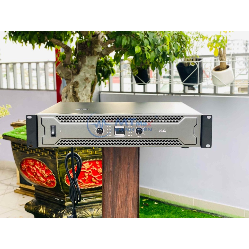 Cục Đẩy Công Suất X4 Đánh Được Cặp Loa Full Bass 25, Công Suất 400W/Kênh Sử Dụng Hát Karaoke, Nghe Nhạc