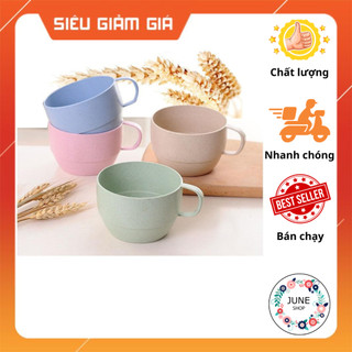 Ly uống nước bằng nhựa lúa mạch có quai cầm (miệng tròn)