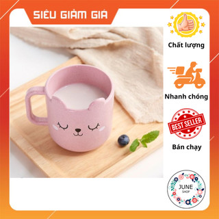 Ly, cốc lúa mạch hình mèo dễ thương có quai cầm