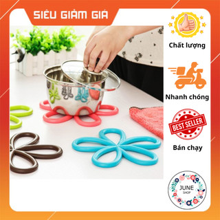 Miếng lót nồi, lót ly tách dĩa hình bông hoa độc đáo bằng nhựa dẻo silicon cách nhiệt