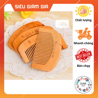 Lược gỗ nhỏ mini 12cm bằng gỗ đào tự nhiên - Hàng loại 1 khắc chữ như hình