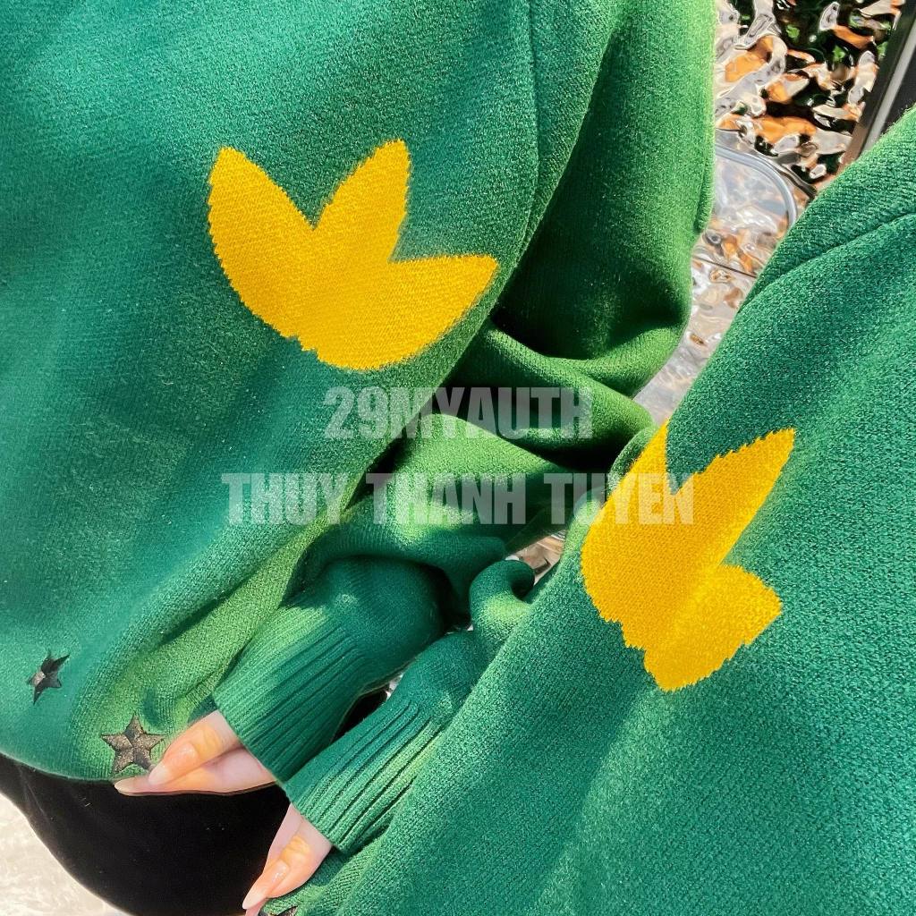 Áo knit Adidas xám / xanh