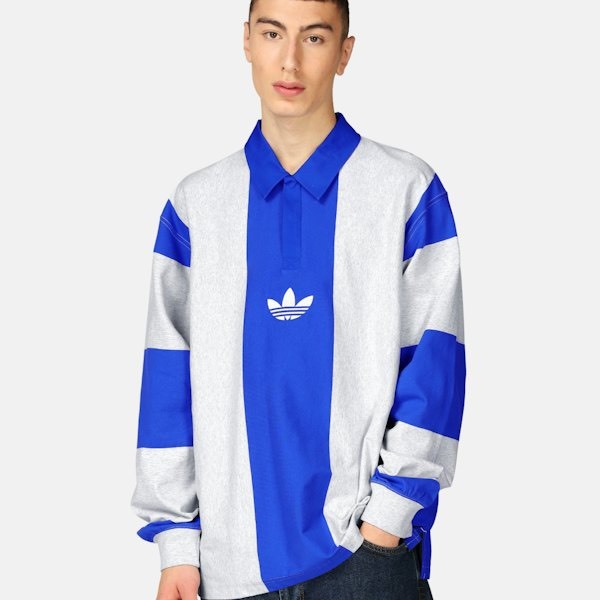 Áo thun tay dài kẻ sọc adidas blue - black