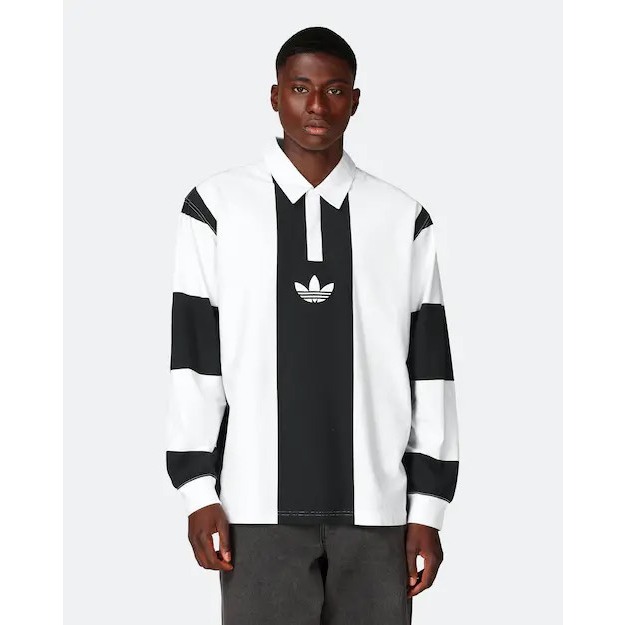 Áo thun tay dài kẻ sọc adidas blue - black