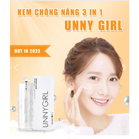 UNNY GIRL kem chống nắng nâng tông - Kem UNNY GIRL 3 in 1 giúp chống nắng, nâng tông da, che khuyết điểm hiệu quả