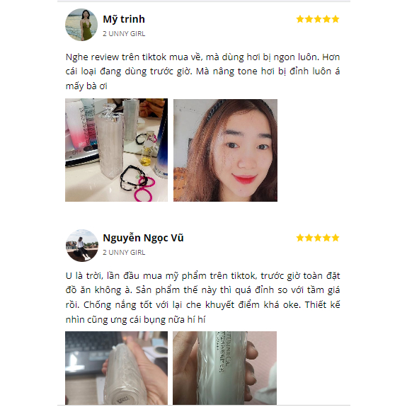 UNNY GIRL kem chống nắng nâng tông - Kem UNNY GIRL 3 in 1 giúp chống nắng, nâng tông da, che khuyết điểm hiệu quả