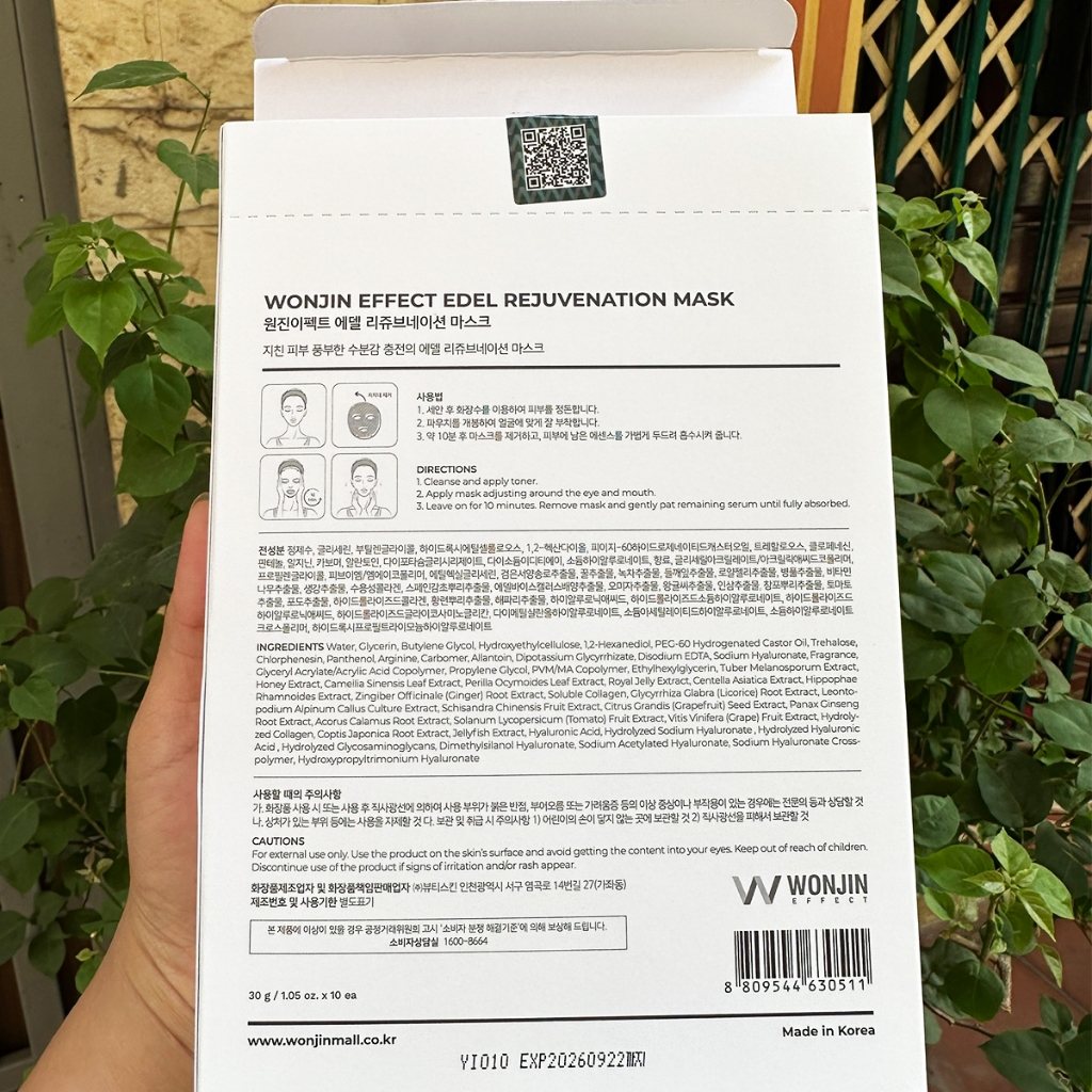 Mặt Nạ Wonjin Hàn Quốc Effect Edel Rejuvenation  Concentrated Essence Mask 30ml Trẻ Hóa Nâng Cơ Tái Tạo Da