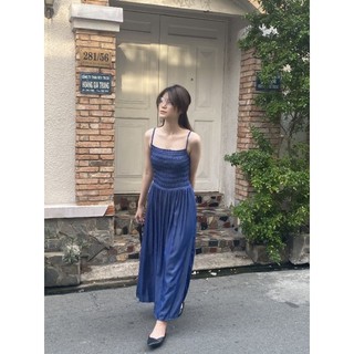 Đầm yếm jeans bo thun DD233