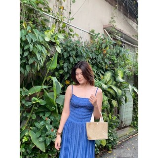 Đầm yếm jeans bo thun DD233