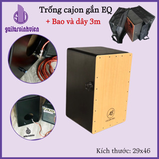 Trống Cajon AB-D2 có tay vặn chỉnh kèm EQ kết nối loa - Tặng bao và dây jack 3m