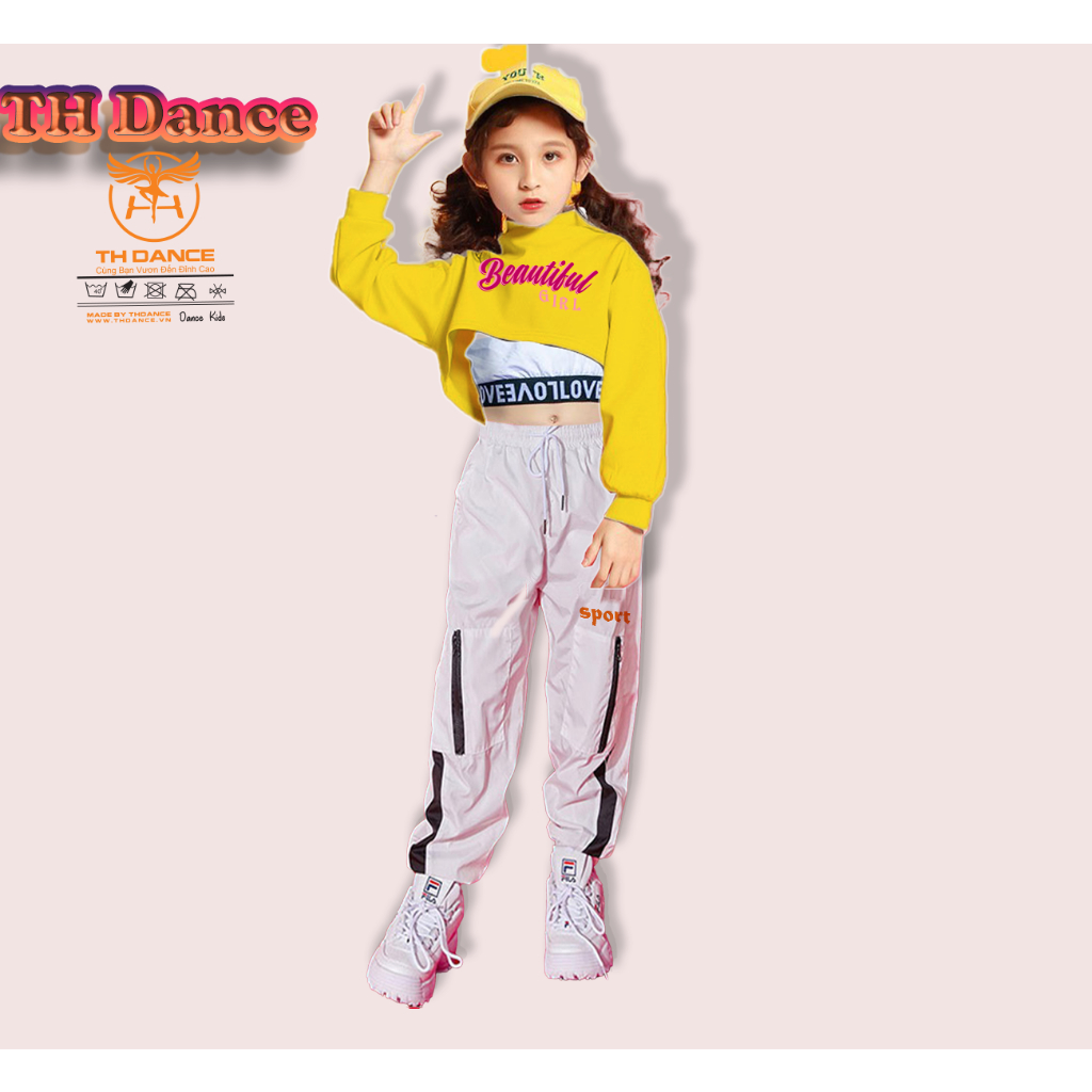 Set Quần Áo Dài Tay Nhảy Thu Đông cho Bé Gái nhà THDANCE - Chính Hãng