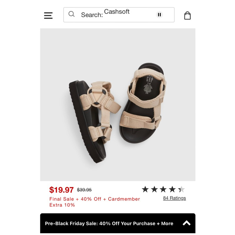 Sandal Gap Auth săn sale cho bé 12 đến 16cm