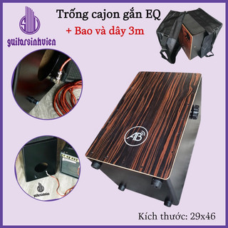 Trống Cajon AB gắn EQ khuyếch đại âm thanh - Có tay chỉnh snare- Bảo hành 6 tháng - tặng kèm phụ kiện