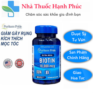 Viên uống hỗ trợ cải thiện rụng tóc đẹp da Biotin Ultra Mega Puritan's Pride, 100 viên